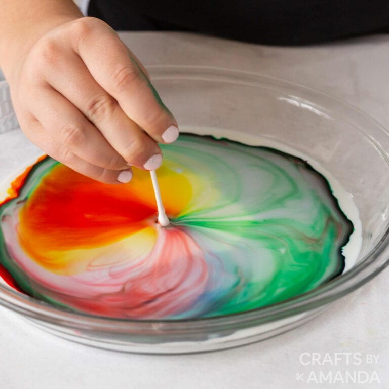 Dish soap milk food coloring experiment