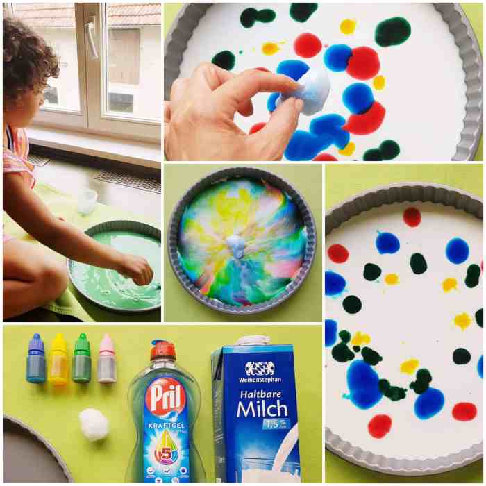 Experiment with food coloring and milk