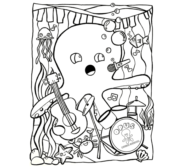 Musical halloween coloring pages