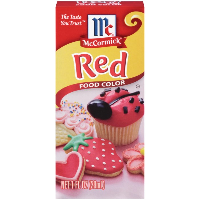 Colors to make red food coloring