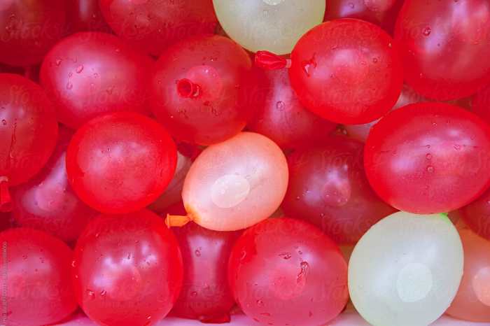 Water balloons with food coloring