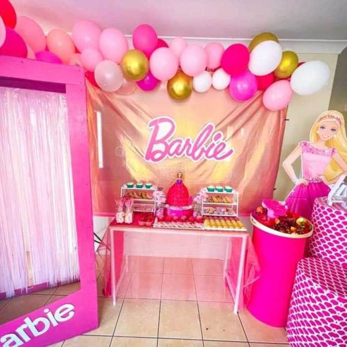 Barbie themed birthday party decoration