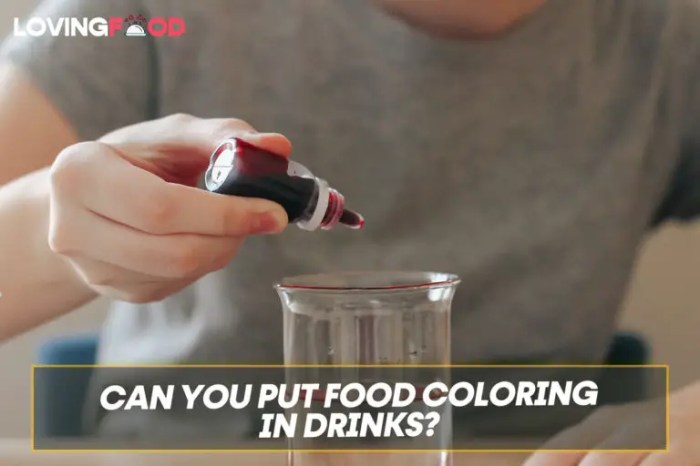 Can i put food coloring in alcohol