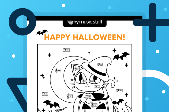 Musical halloween coloring pages