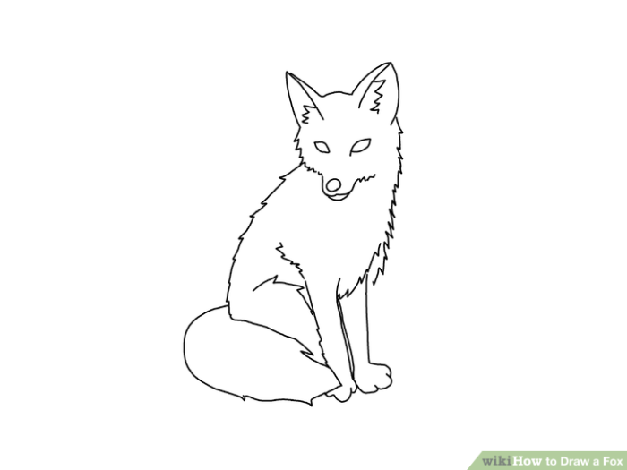 Outline easy red fox coloring pages