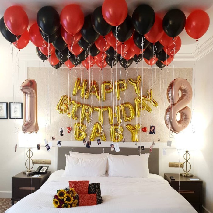 Birthday decoration hotel room