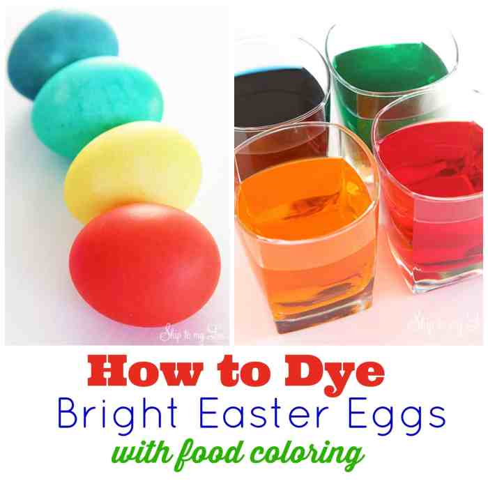 Color eggs with food coloring