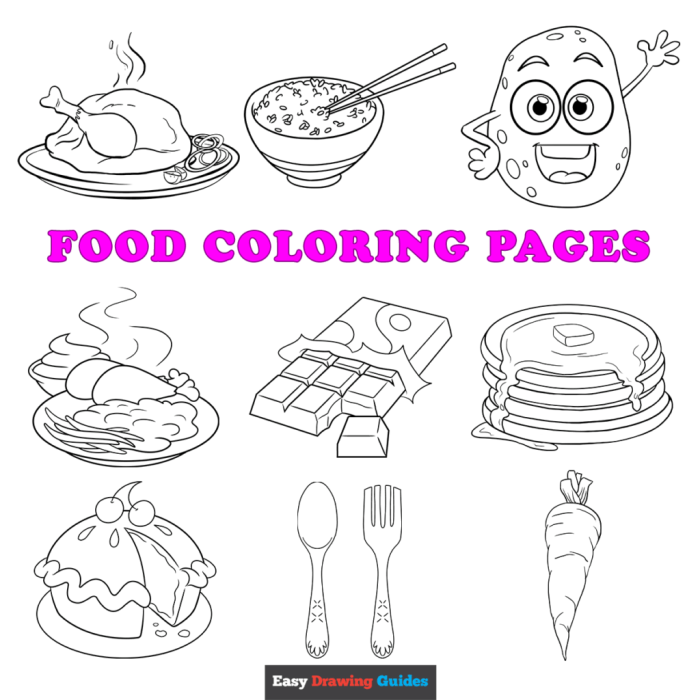 Coloring pages for healthy food