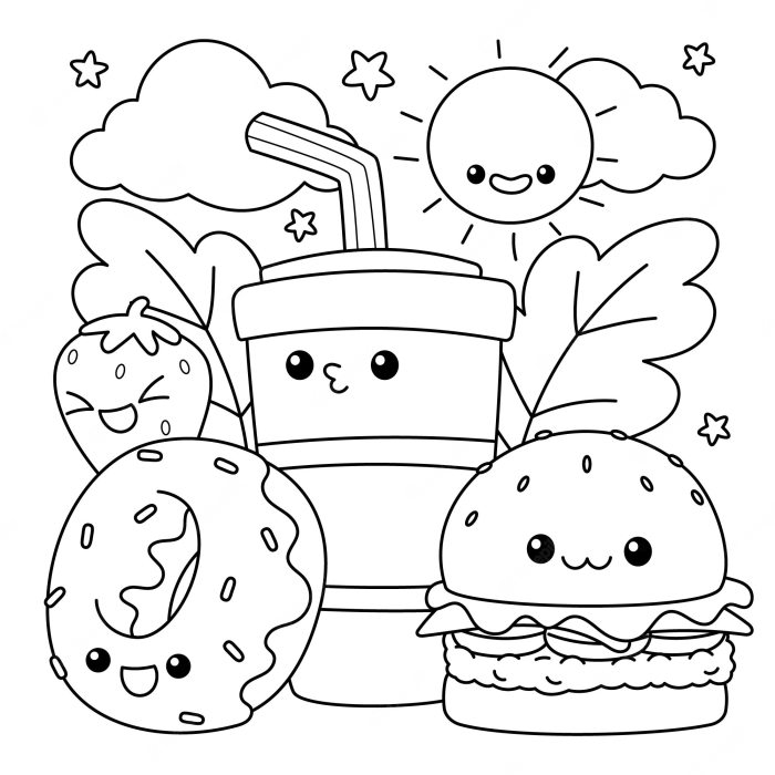 Free coloring pictures of food