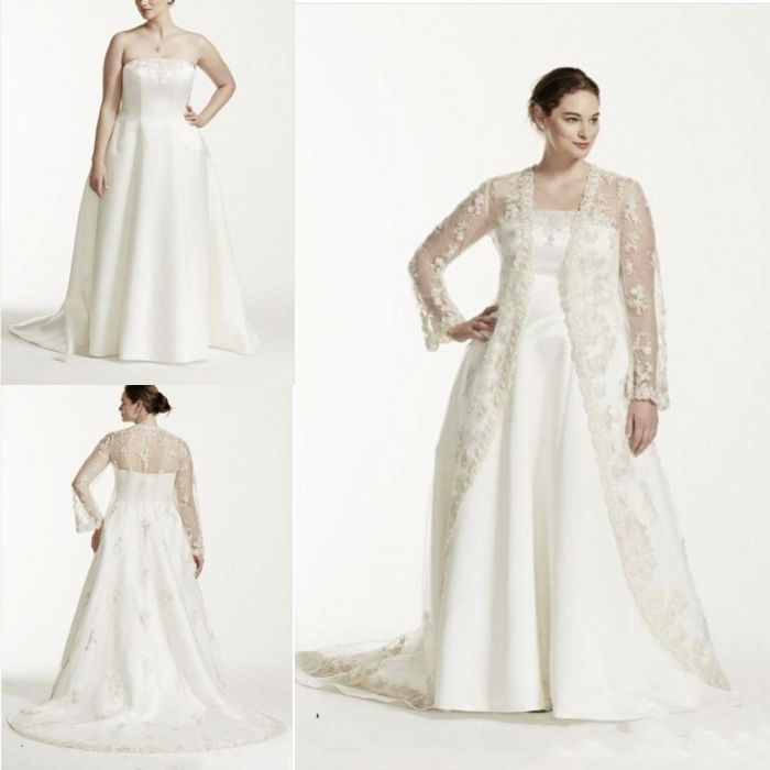 Two piece wedding dress plus size