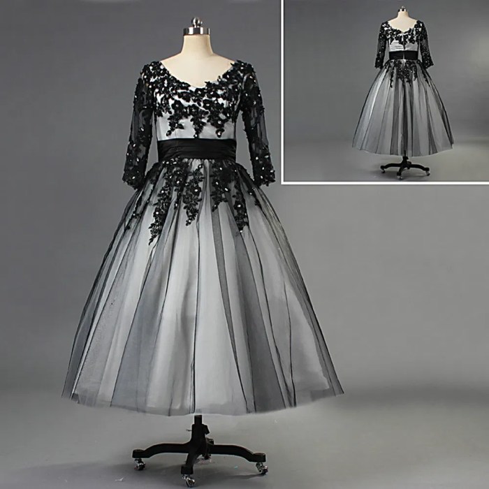 Short wedding dresses black and white