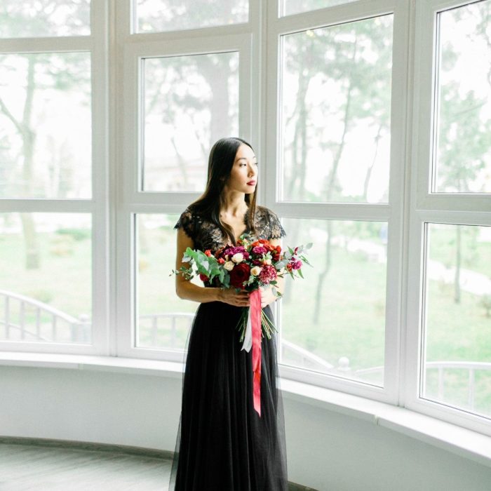 Vintage boat neck wedding dress