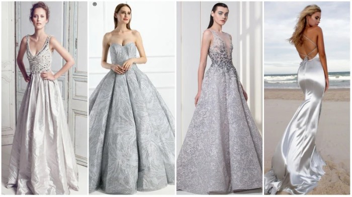 Silver wedding dresses for older brides