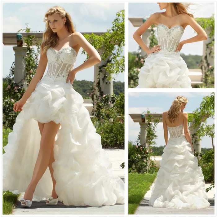 Short front long back wedding dress