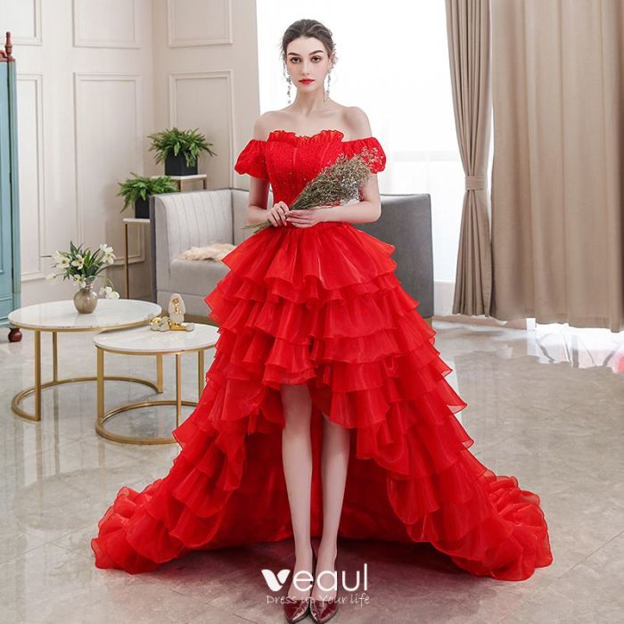 Short wedding dresses red