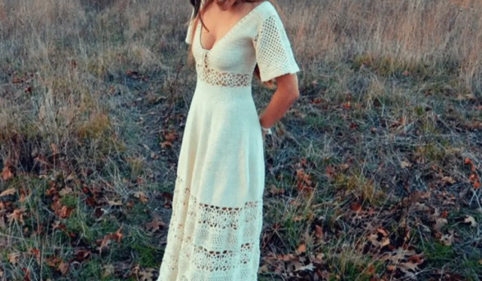 Vintage crochet wedding dress