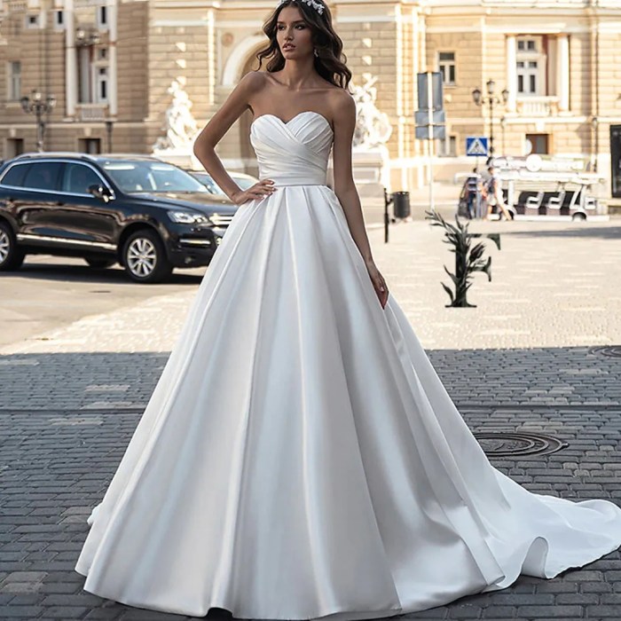 Satin classic wedding dress