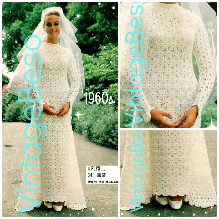 Crochet etsy wedding vintage gown