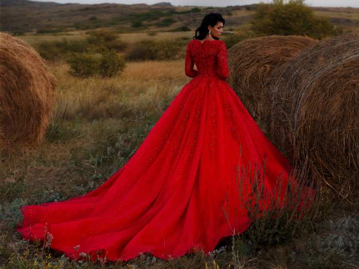 Short wedding dresses red