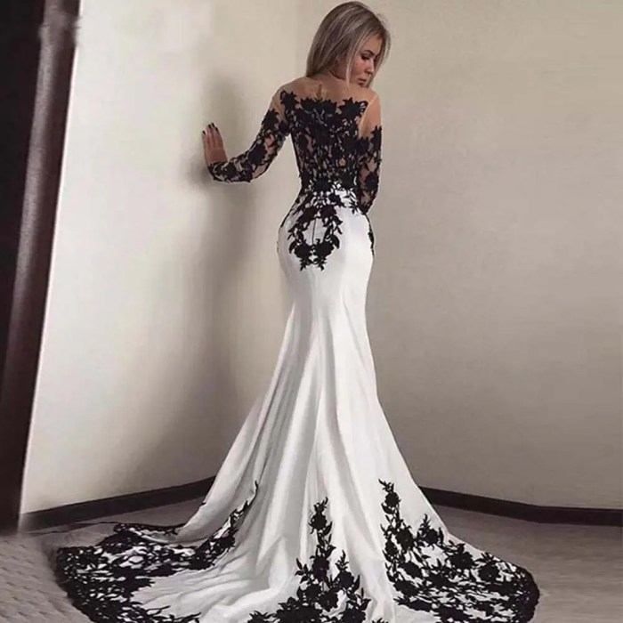 Short white and black wedding dress