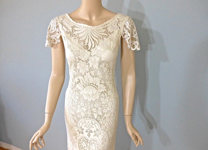 Vintage crochet wedding dress