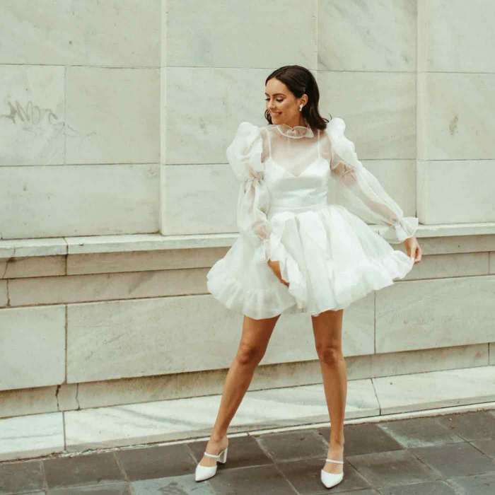 Short off white wedding dresses