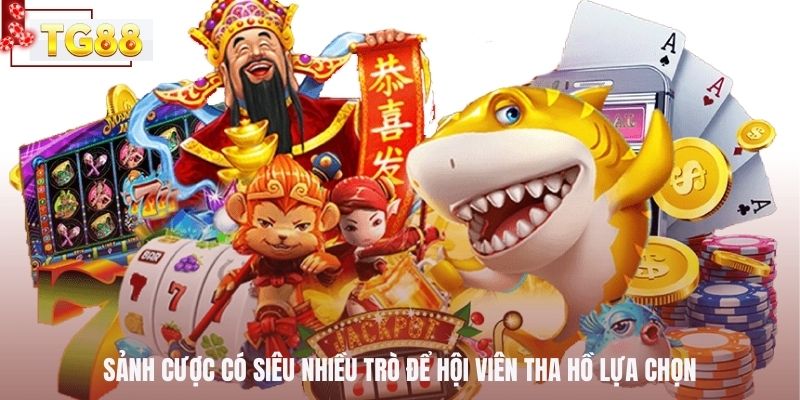 Sảnh cược có siêu nhiều trò để hội viên tha hồ lựa chọn